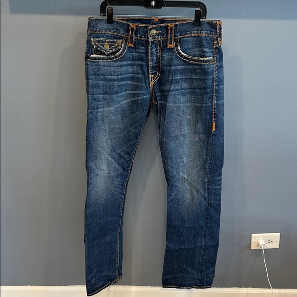 True Religion Other - True Religion Made In USA Ricky Blue Meduim Wash Jeans Straight Leg Size 34